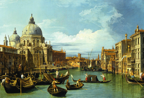 卡纳莱托 威尼斯大运河入口 布面油画  1730年 〔美〕波士顿艺术博物馆