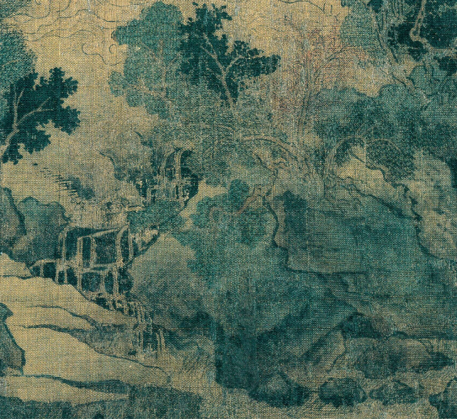 『清宫旧藏』王诜《烟江叠嶂图卷》，画境清旷，青绿设色高古绝俗