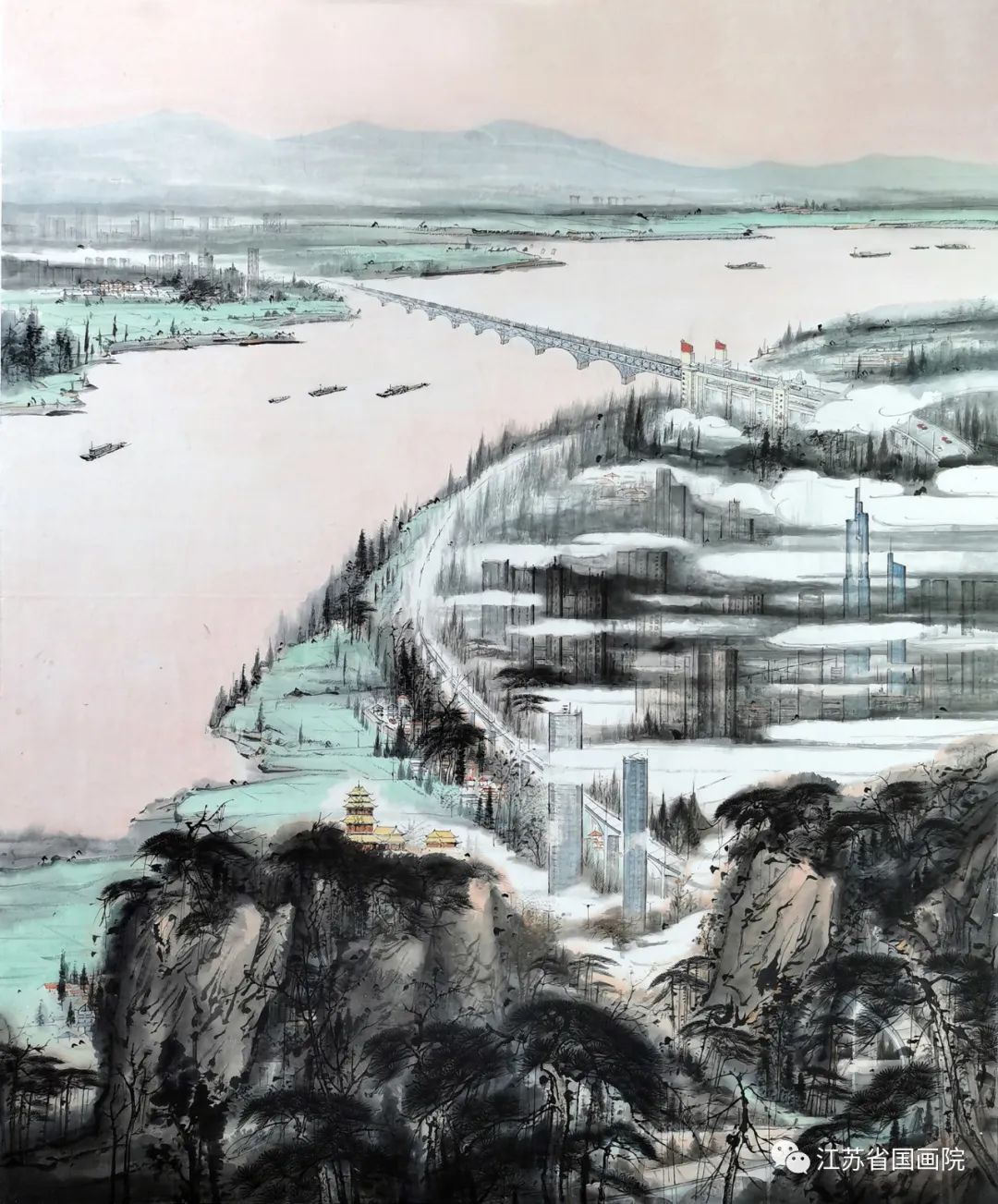 方向军作品《南京长江大桥》246cm×200cm
