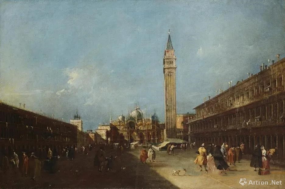 《圣马可广场朝向大教堂》 弗朗切斯科·瓜尔迪 约1760-1770年 布面油画  ©Fondazione Accademia Carrara, Bergamo