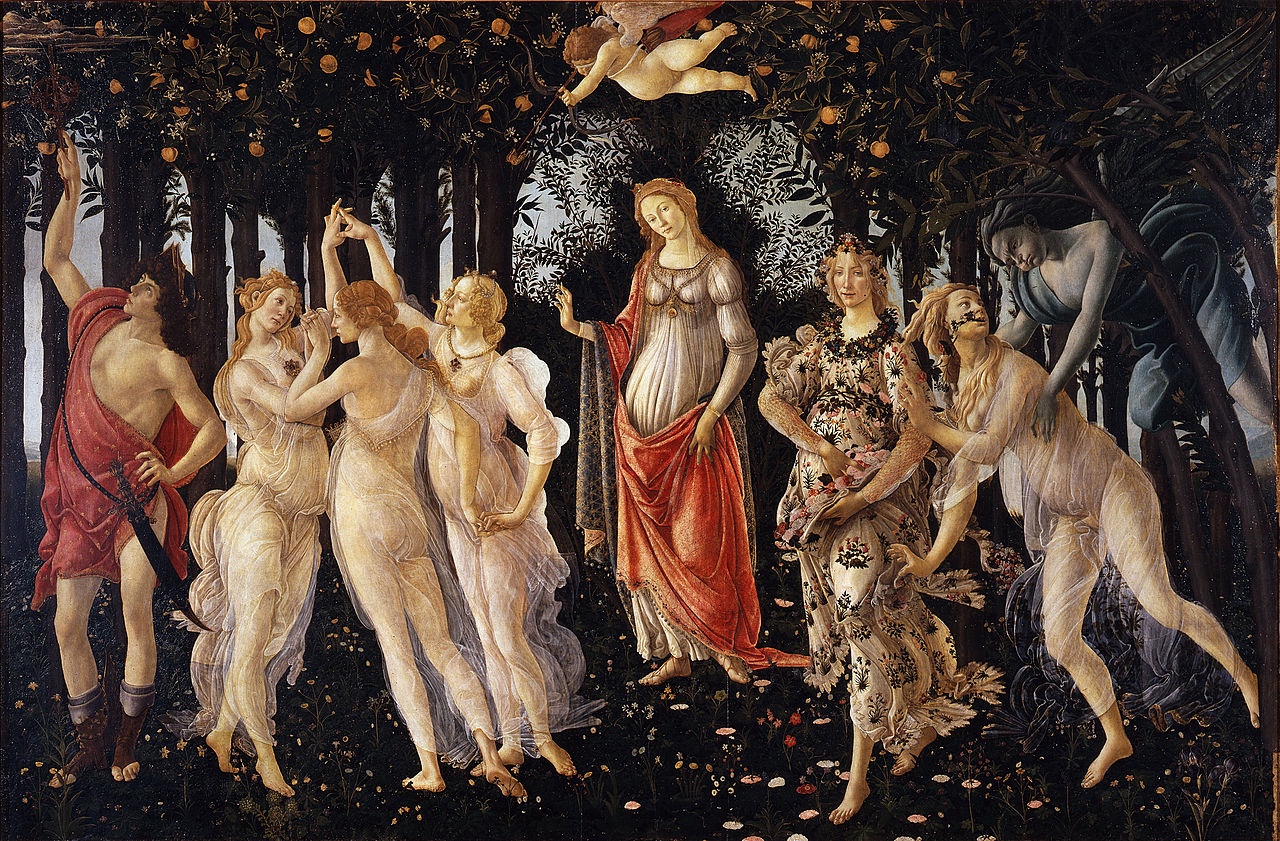 波提切利《春》  1481-1482年  203cm×314cm  乌菲兹美术馆